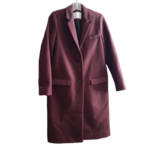 Everlane Coat Red The Italian Wool Cashmere Blend Overcoat Size Small